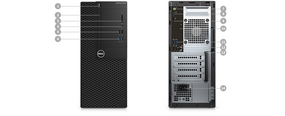 Optiplex 3050 Desktop - Ports & Slots – Tower Optiplex 3050 Desktop - Ports & Slots – Tower