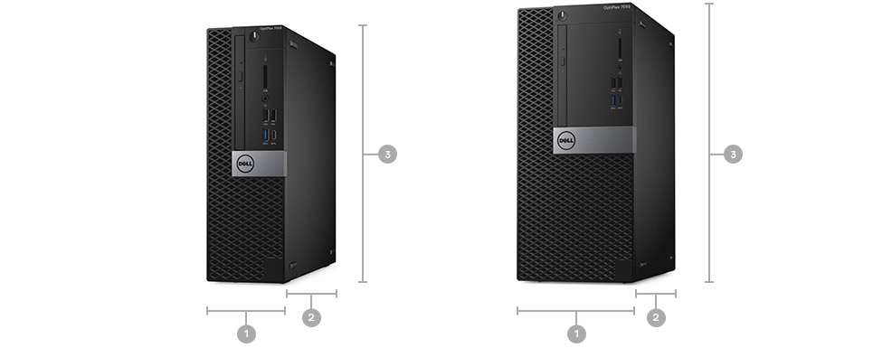 OptiPlex 7050 החדש בתצורת Tower ובתצורת גורם צורה קטן - מידות ומשקל OptiPlex 7050 החדש בתצורת Tower ובתצורת גורם צורה קטן - מידות ומשקל