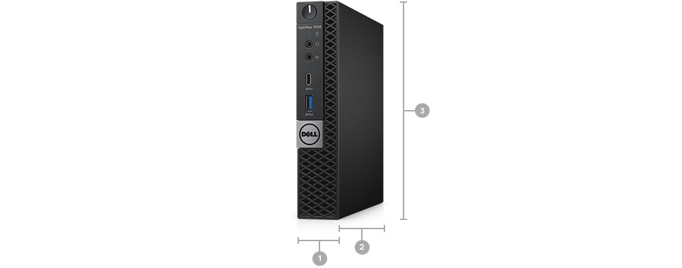 Optiplex 7050 Micro - מידות ומשקל Optiplex 7050 Micro - מידות ומשקל